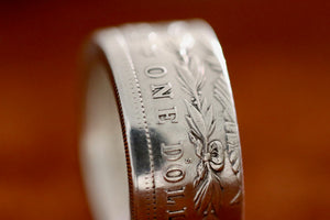Morgan Silver Dollar Coin Ring (random year)